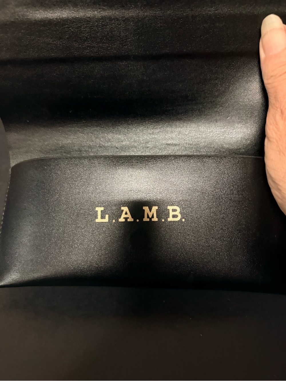L.A.M.B. Black Embossed Leather Eyeglass Case - Picture 3 of 6
